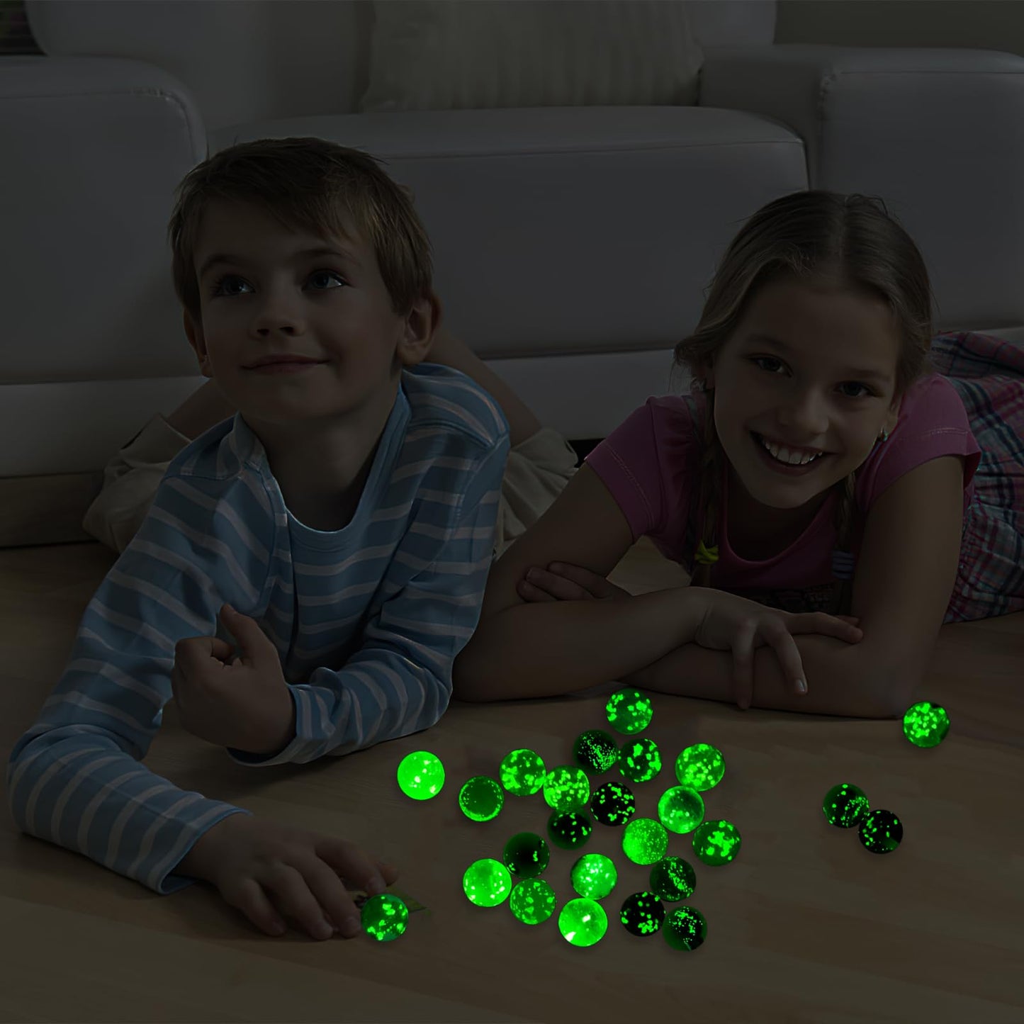 Mcpinky 36Pcs Marbles Glow In The Dark, Handmade Glass Marbles 0.6Inch/16Mm Luminous Glass Marbles For Boys And Girls