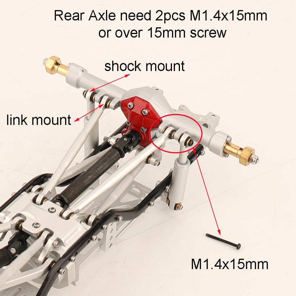 Pothyes Diamond Shape Scx24 Aluminum Axle Upgrades For Axial Scx24 Deadbolt C10 Jlu Gladiator Bronco 1/24 Rc Crawler (Silver)