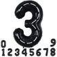 Toniful Race Car Black Balloons Car Birthday Party Supplies,40 Inch Giant Jumbo Helium Foil Mylar Big Number 3 Digital 3 Balloon