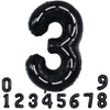 Toniful Race Car Black Balloons Car Birthday Party Supplies,40 Inch Giant Jumbo Helium Foil Mylar Big Number 3 Digital 3 Balloon