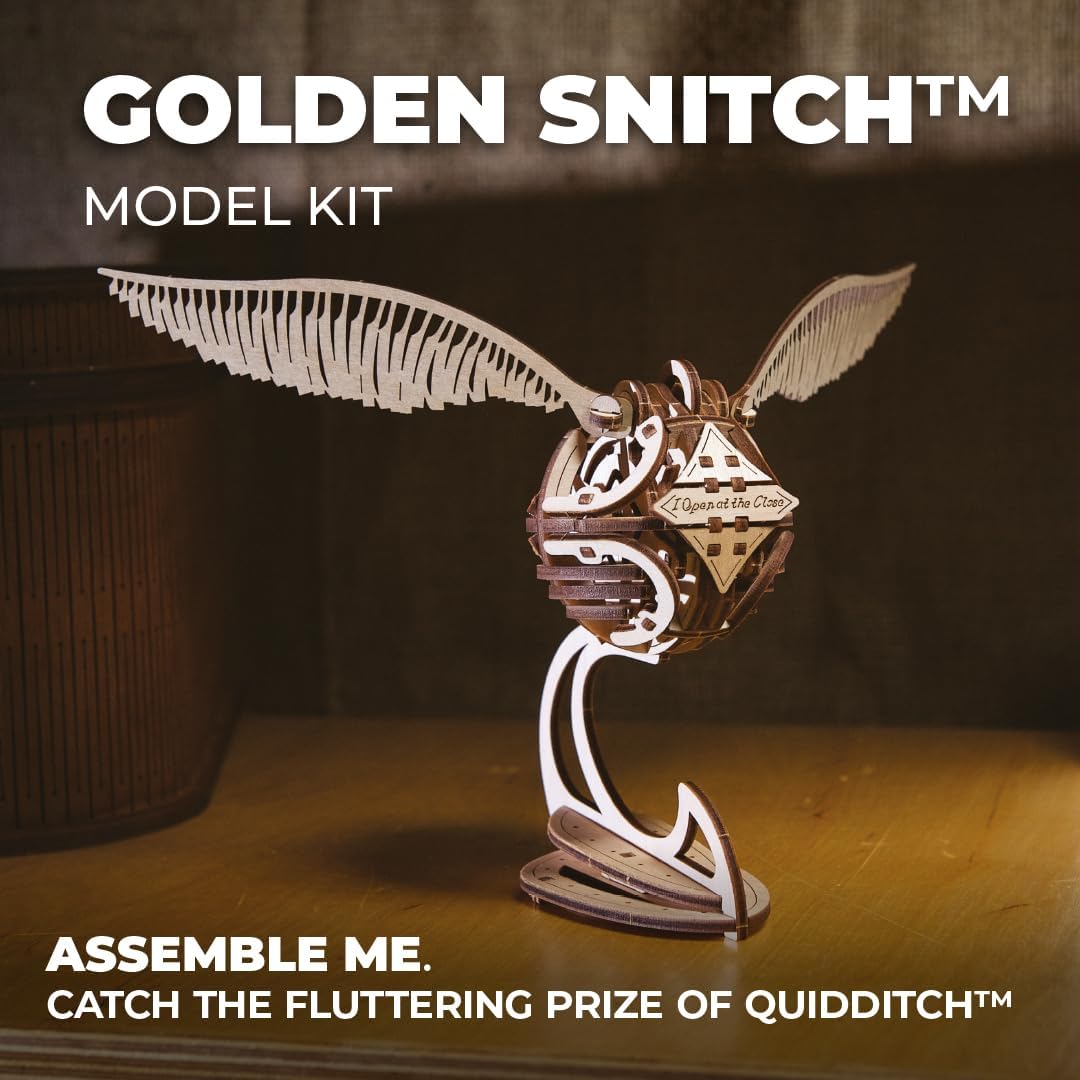 UGEARS Wooden 3D Puzzles for mature-themeds - Harry Potter Golden Snitch Model Building Kits - DIY Kits for mature-themeds - 3D Puzzle Harry Potter Puzzle Set Crafts for mature-themeds - 3D Model Kits for mature-themeds - 120 Pcs