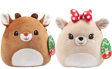 Squishmallows 8-Inch Rudolph & Clarice - Rudolph The Red Nosed Reindeer Set - Official Jazwares Plush - Collectible Soft & Squis