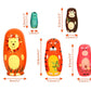 Maxshop Nesting Dolls For Kids - Russian Wooden Stacking Nested Set 5 Pieces Handmade Toys For Children Christmas Birthday Rome Decoration Halloween Wishing Gift (Captain Lion)