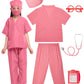 Gleamkid Doctor Costume For Kids Scrubs With Accessories,7Pcs Toddler Halloween Costume For Boy Girls