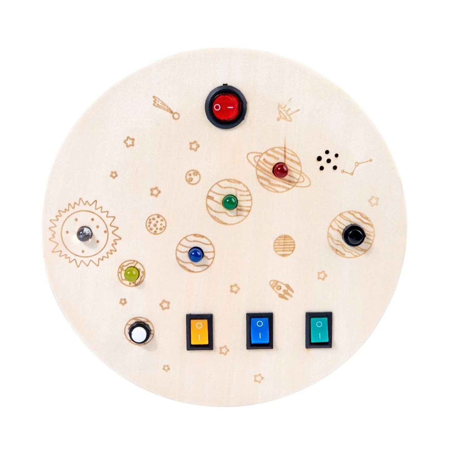 EcomistiqWooden Led Switch Busy Board Educational Toys For Boys Girls Toddlers Kids|Toys & Hobbies|Educational|Other Educational