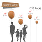 Partywoo Brown Balloons, 120 Pcs Different Sizes Pack Of 18 Inch 12 Inch 10 Inch 5 Inch, Boho Coffee Neutral Balloons Arch Kit Garland For Baby Shower Animal Birthday Party Decorations, Brown-F10