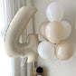 40 Inch Cream White Number 14 Balloon, Large 14 Balloon Numbers, Big Foil Helium 14 Birthday Balloons for 14th Birthday Party De
