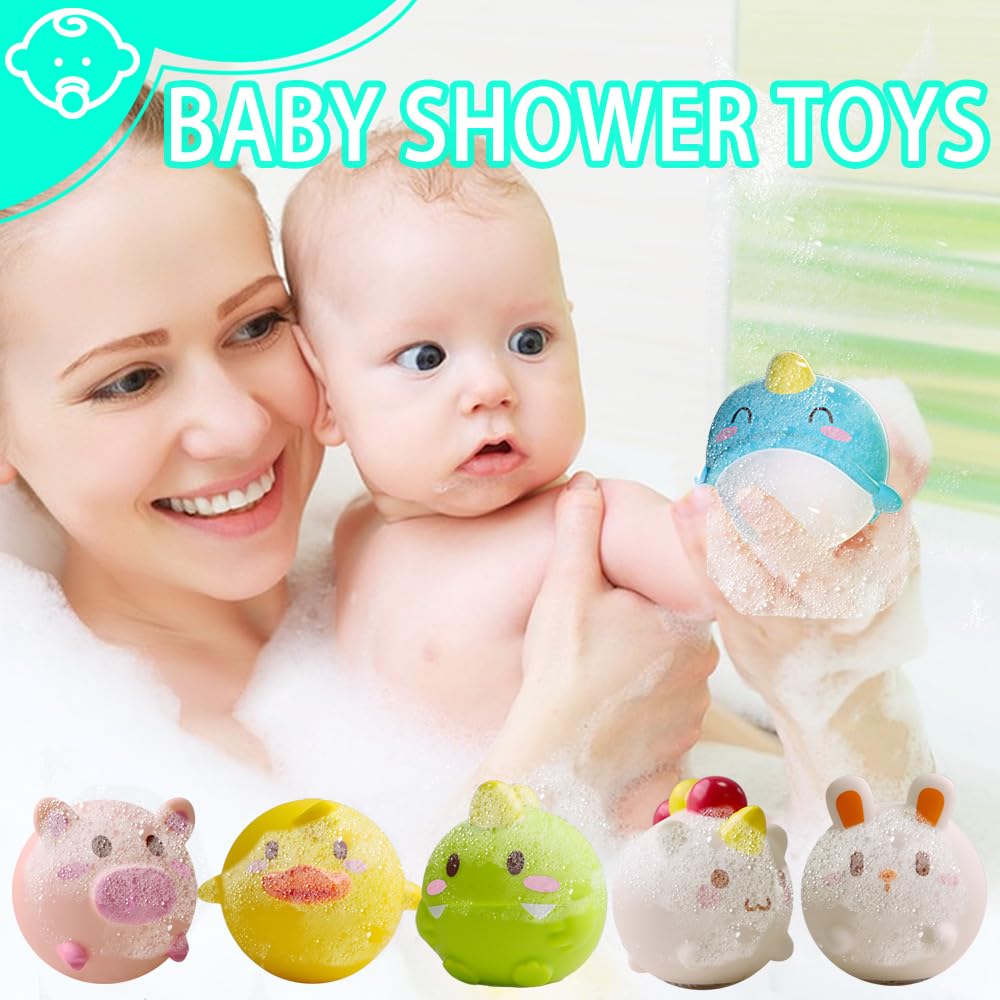 Light Up Bath Toys Toddler No Hole Bath Tub Toys For Baby 6-12 Months Baby Toys 12-18 Months 6Pcs Animal Floating Bathtub Toys F
