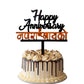 Party Decorz Happy Anniversary Navra & Bayko Cake Topper |5 Inch, 1Pcs Black & Golden Double Color Acrylic Marathi Anniversary H