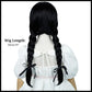 Black Braided Wig For Kids Girls Long Middle Part Kid'S Cosplay Wig Toddler Heat Resistant Synthetic Hair With Hairnet For Hallo