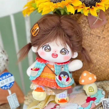 Niannyyhouse 20Cm Plush Doll Girl Humanoid Stuffed Body No Attribute 8'' Normal Body Wearable Clothing Dress Up Gifts (A-34-With