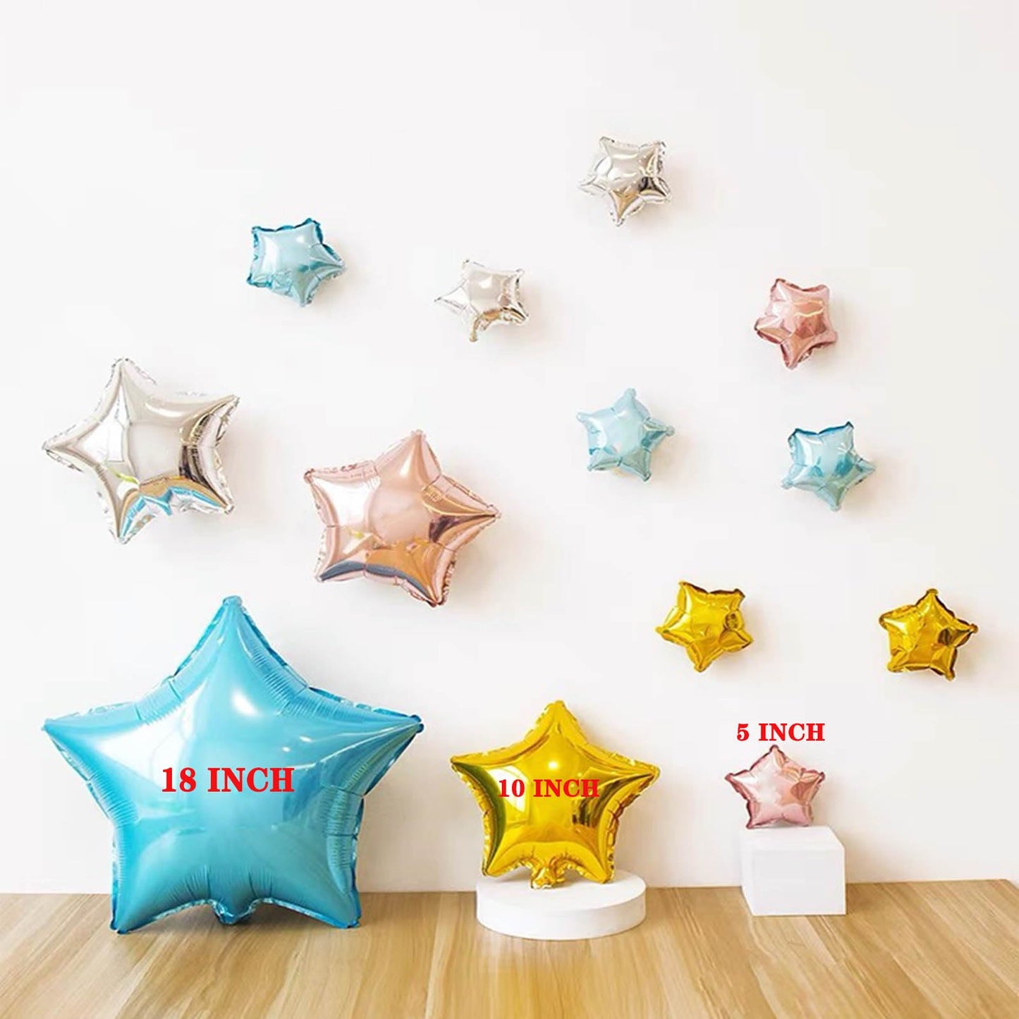 Silver Star Balloons,50 Pieces Pskjatin 5'' Star Balloons,Small Silver Foil Star Balloon Mylar Balloons For Party Decorations
