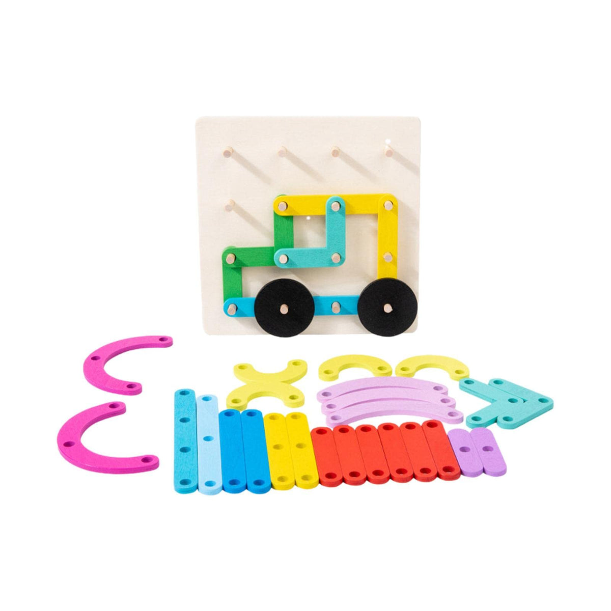 CALANDIS?Creative Graphics Geometric Pegboard Puzzle Shape Sorter for Kids Baby | Preschool Toys & Pretend Play