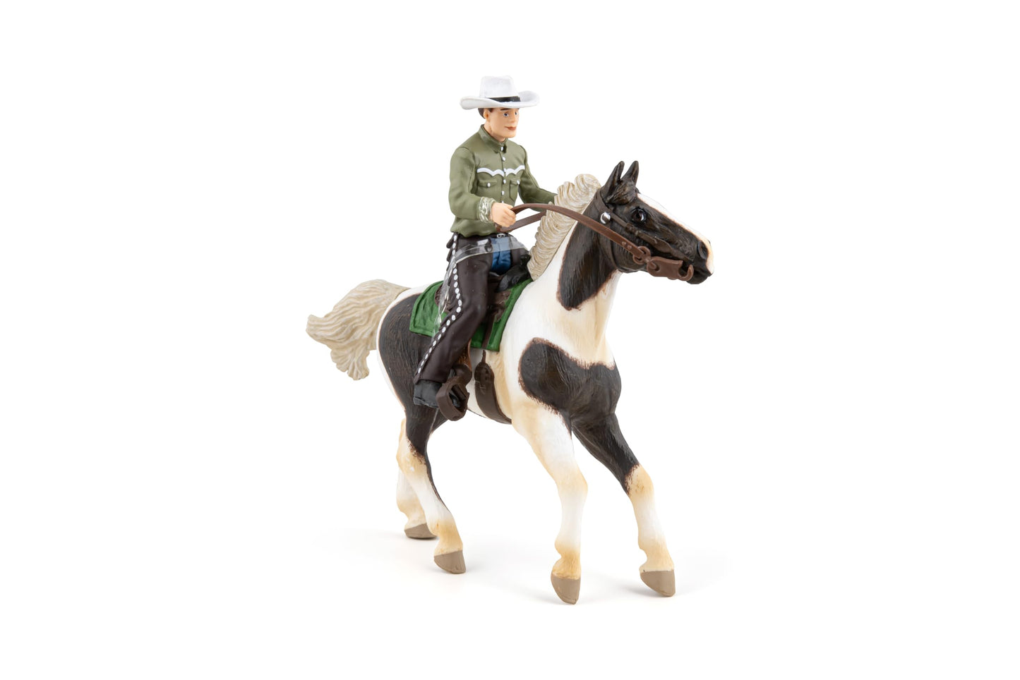 Papo Cowboy and Horse Figurine - Hand-Painted Collectible - Model 51573 - Multicolor - Suitable for Ages 3 and Up