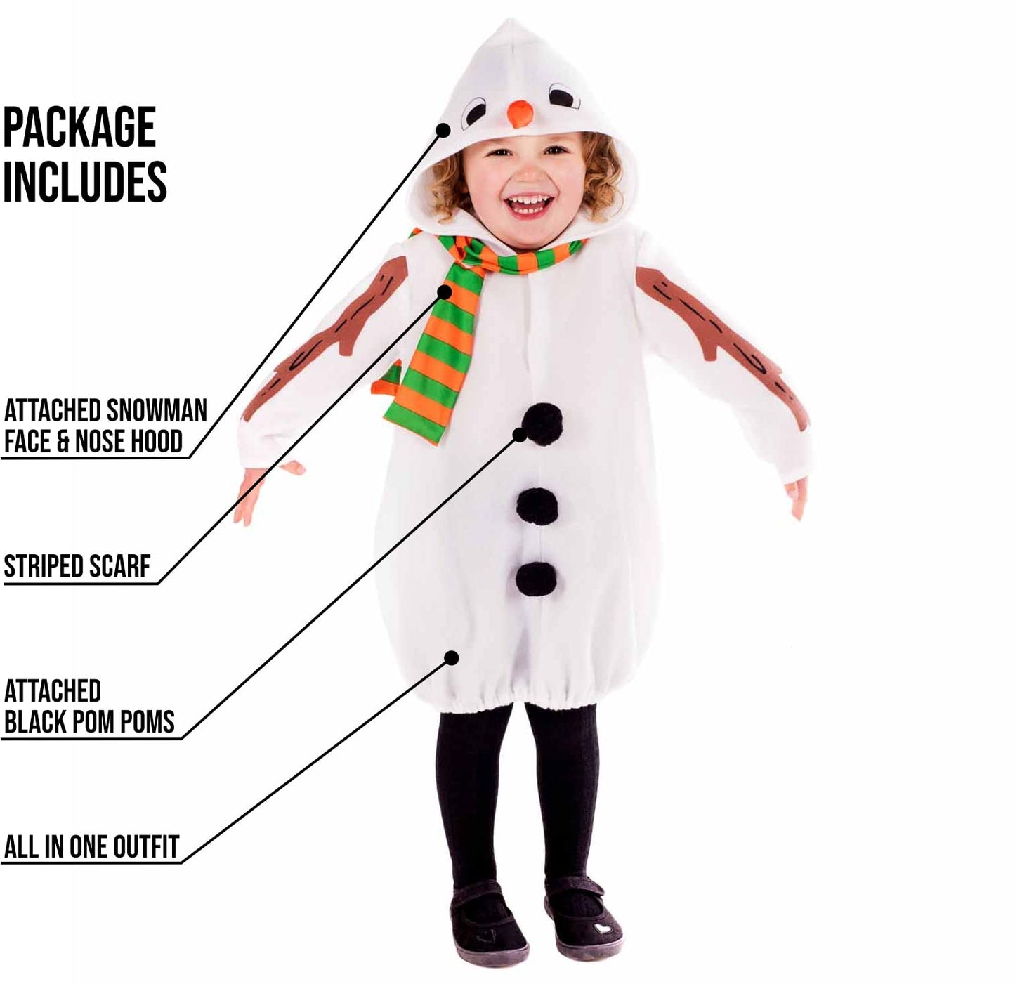 Fun Shack Toddler Snowman Costume Boys And Girls Winter Christmas Festive Christmas Costumes Toddler Size Small 1 To 2 Years