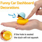 Wonuu Car Duck Rubber Duck Car Ornaments Duck Car Dashboard Decorations With Cute Headband Swim Ring Necklace Sunglasses, A-Soccer Hat