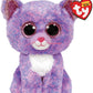 Ty Cassidy Cat Beanie Boo Stuffed Animal, 15cm, Multicoloured, Polyester, Model 2007521