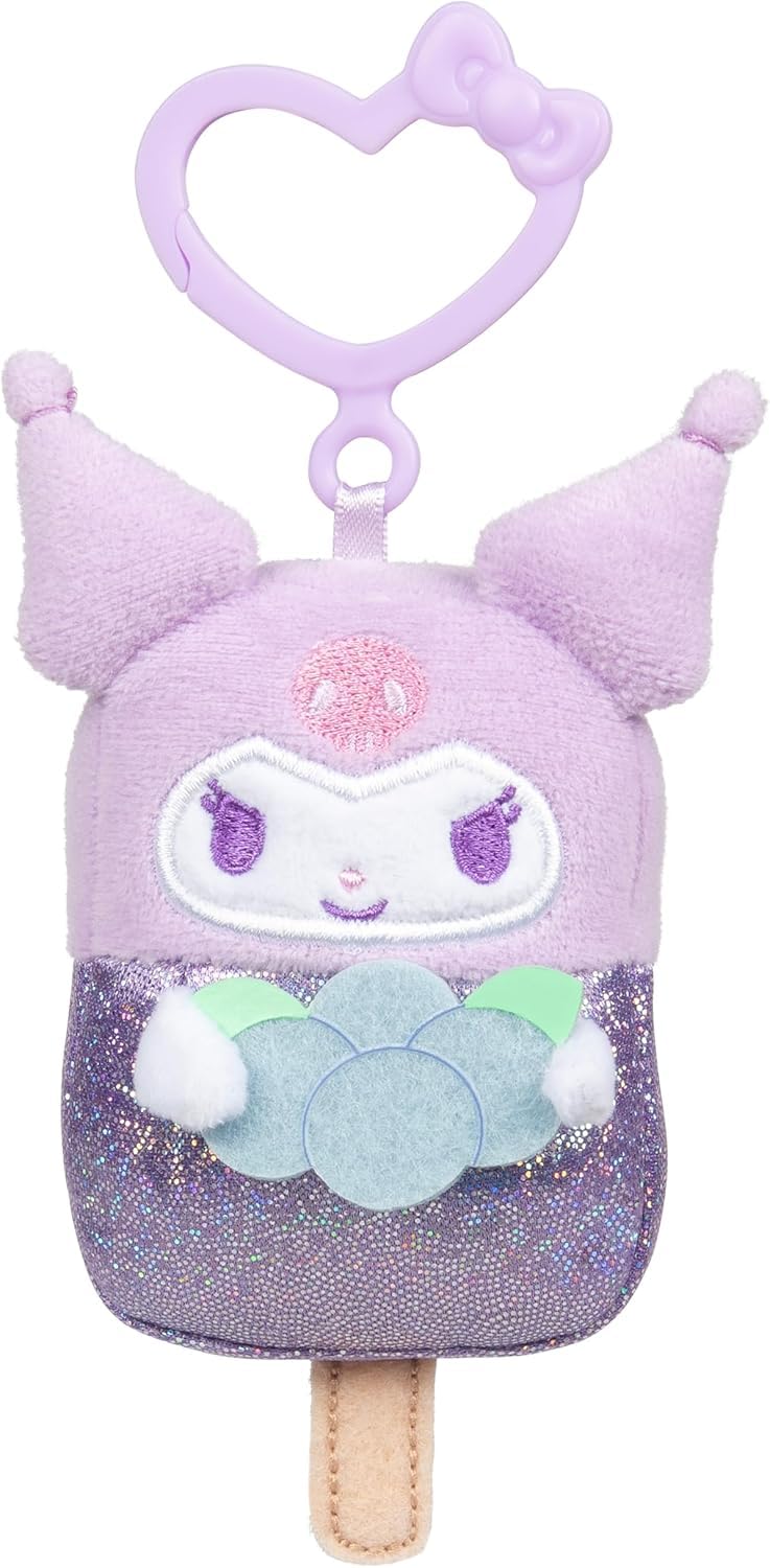 Hello Kitty And Friends 4-Pack Popsicle Clip-On Plush Featuring Hello Kitty, Kuromi, My Melody, And Cinnamoroll With Unique Bow Clips - Officially Licensed Sanrio Product From Jazwares