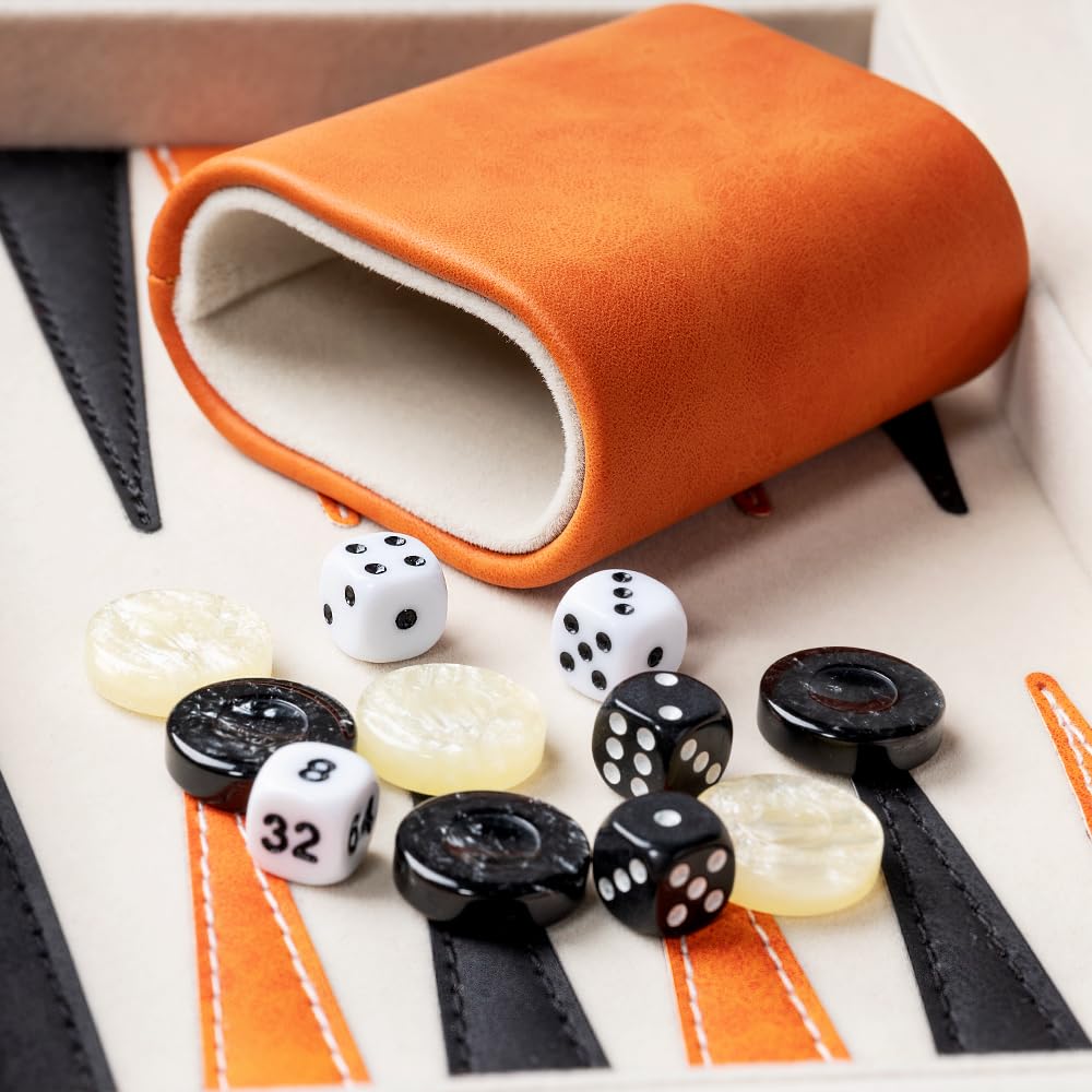 Lingle Backgammon Sets For Adults, Classic Board Game With Folding Leather Backgammon Case, Portable Travel Backgammon Game Set