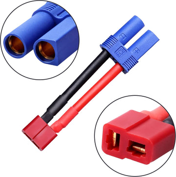 Youme 4Pcs Ec5 To Deans T Male Female Plug Connector Adapter Conversion Cable Wire For Rc Lipo Battery Balance Charger Rc Car Tr