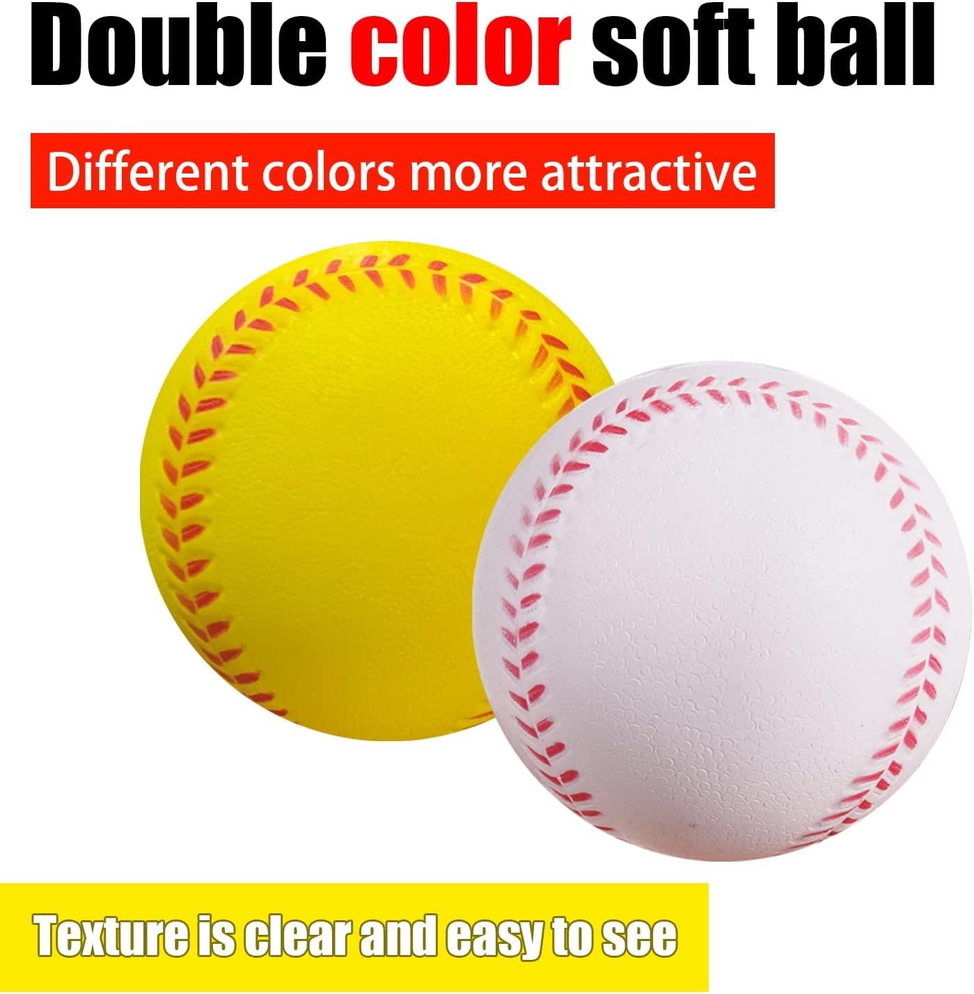 Baisidiwei Soft Baseballs, Foam Baseballs For Kids Teenager Players Training Balls 6 Pcs Foam Baseballs Training Balls For Hitti
