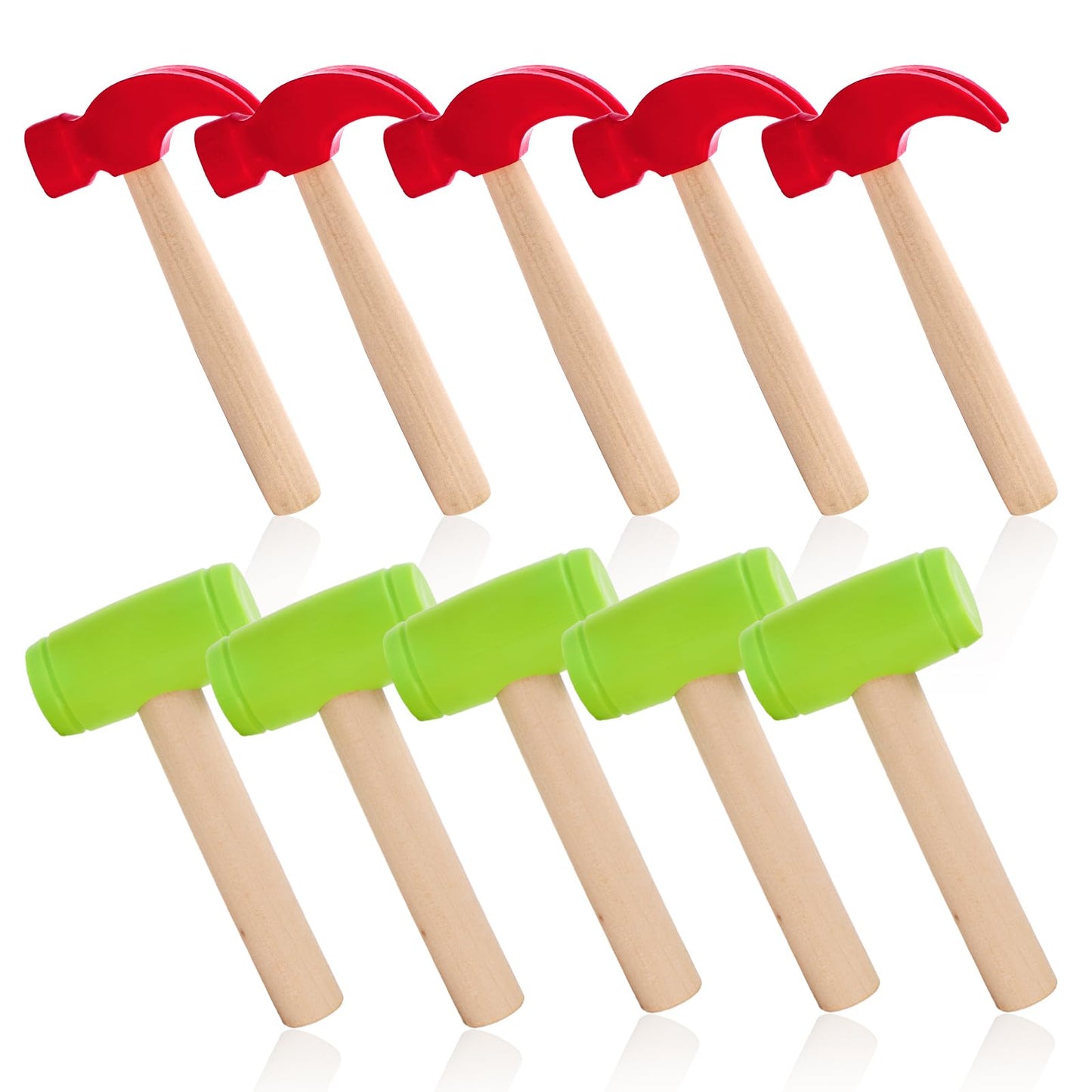 Nagpew 10 Pack Kids Hammer Toy  Wooden Small Simulation Maintenance Tools  Pretend Play Educational Toys for Teens Girls Boys School Games Supplies