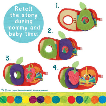 KIDS PREFERRED Very Hungry Caterpillar Activity Apple Plush, Crinkle Texture, Teether, Multicolor, Model 55787