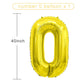 Number Balloon 40 Inch, Number Balloons Gold, Number 0 Balloon, Birthday Large Foil Gold Balloons, Birthday Party/Graduation/Ann