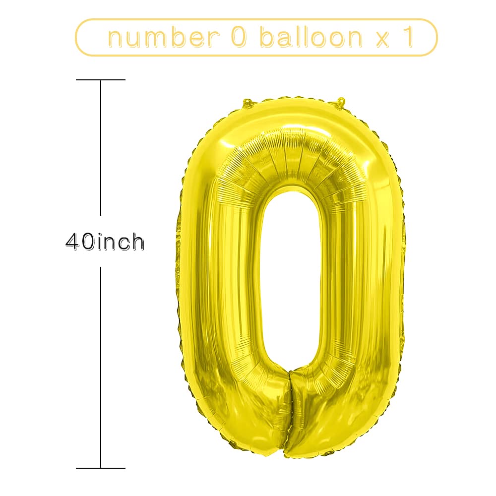 Number Balloon 40 Inch, Number Balloons Gold, Number 0 Balloon, Birthday Large Foil Gold Balloons, Birthday Party/Graduation/Ann
