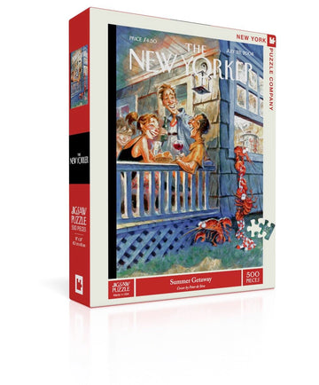 New York Puzzle Company - New Yorker Summer Getaway - 500 Piece Jigsaw Puzzle for Adults by Peter de Sve