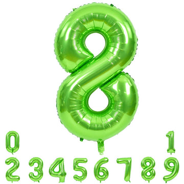 Toniful 40 Inch Large Green Numbers Balloons 0-9, Number 8 Digit 8 Helium Balloons, Foil Mylar Big Number Balloons For Birthday
