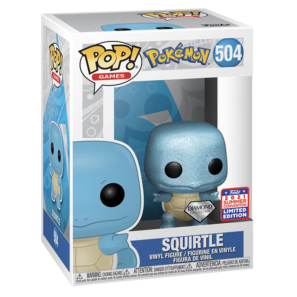 Funko Pop! Games: Pokemon Squirtle Diamond Collection 2021 Funkon Exclusive 504 Shared Summer