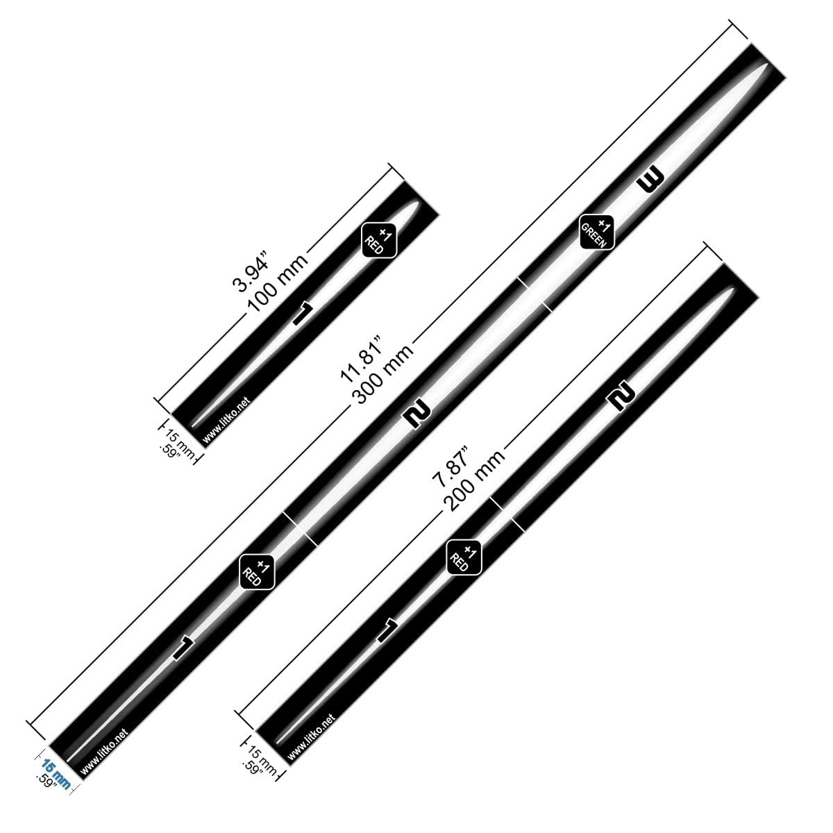 Litko Space Fighter Multi-Range Fire Gauge Set | Compatible With Star Wars: X-Wing | Set Of 3 (Translucent Grey)