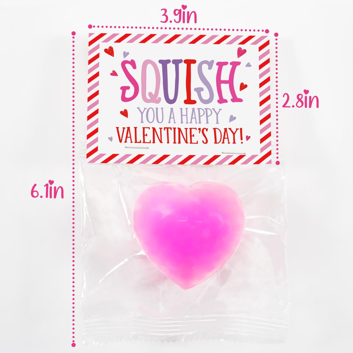Valentines Day Gifts - 24 Pack Valentine Cards With Heart Stress Balls - Fidget Toys Bulk Valentines Gift Exchange For Kids School Classroom Party Favors Supplies