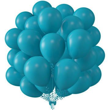 Kalor 12 Inch Retro Peacock Blue Balloons, 50 Pcs Latex Helium Balloons For Kid'S Birthday Party, Baby Shower, Wedding, Graduate Party Decorations