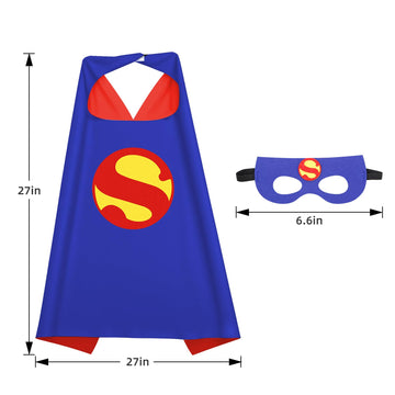 Karazzo Superhero Capes And Masks Kids Costumes Halloween Christmas Cosplay Dress Up For Boys Girls (Blue-4Pcs)