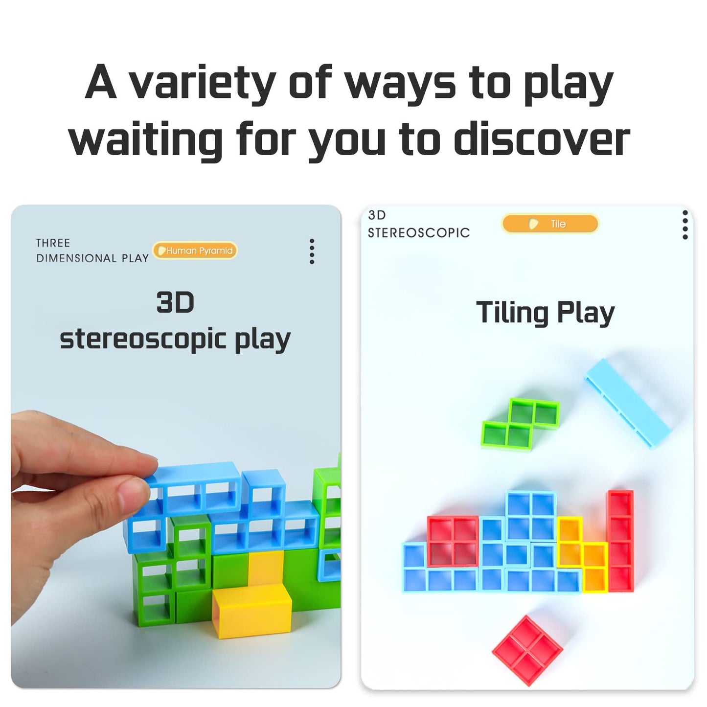 ALKISTA 32 Pcs Tetra Tower Balance Stacking Blocks Game, Board Games for 2 Players+ Family Games, Parties, Travel, Kids & Adults