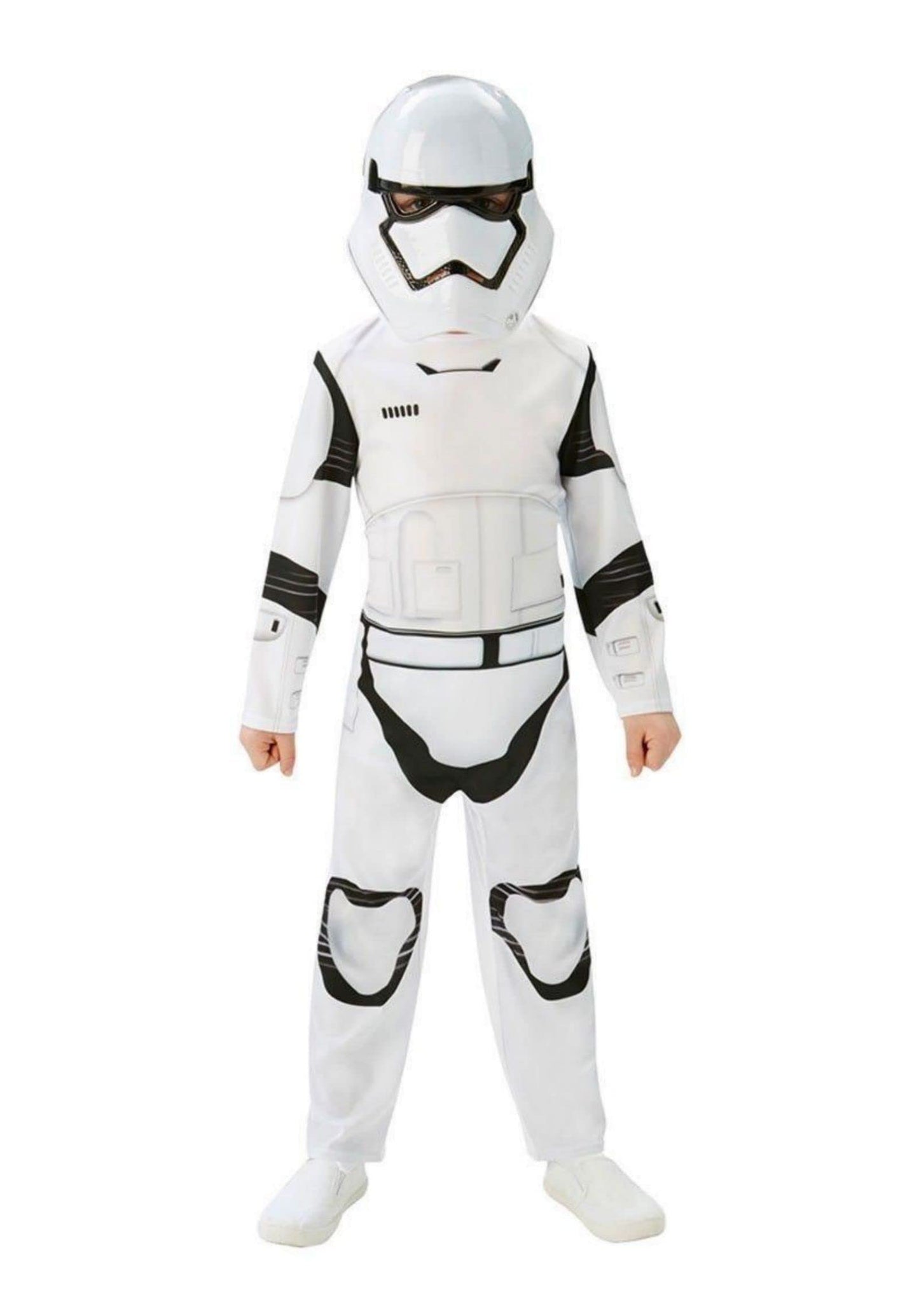 Storm Costume Trooper Mask Kids Jumpsuit Helmet Full Sets Empire Outfits Role Play Halloween Accessories (White, Large)