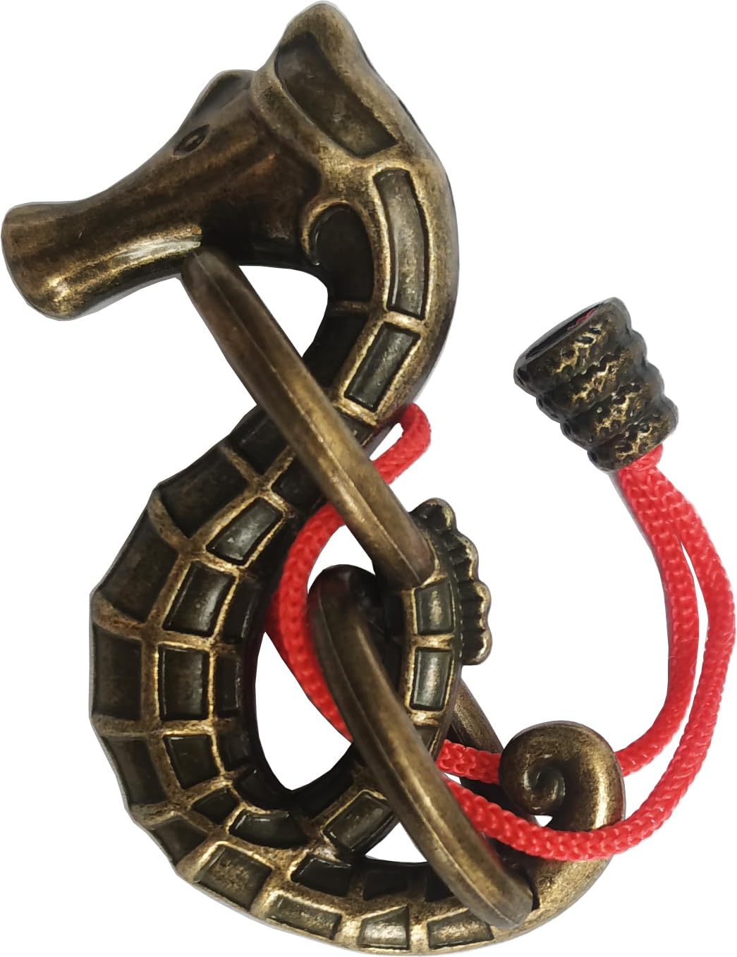 GINFH Cast Metal Brain Teaser Puzzle - Seahorse & Rope, Zinc Construction, Intellectual Toy for Exploration and Thinking