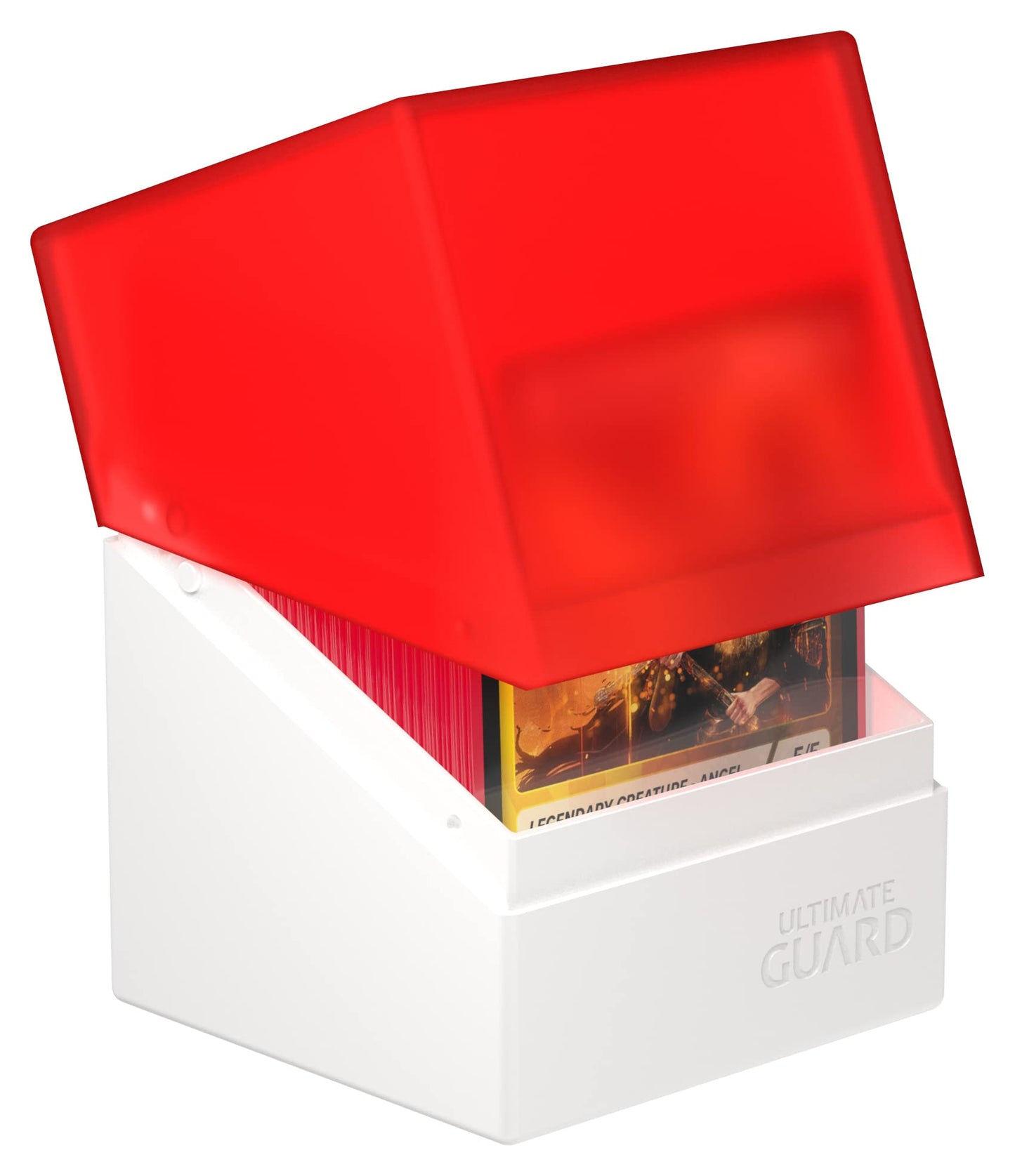 Ultimate Guard Boulder Synergy 100+, Deck Case For 100 Double-Sleeved Tcg Cards, Red/White, Secure & Durable Storage For Trading Card Games