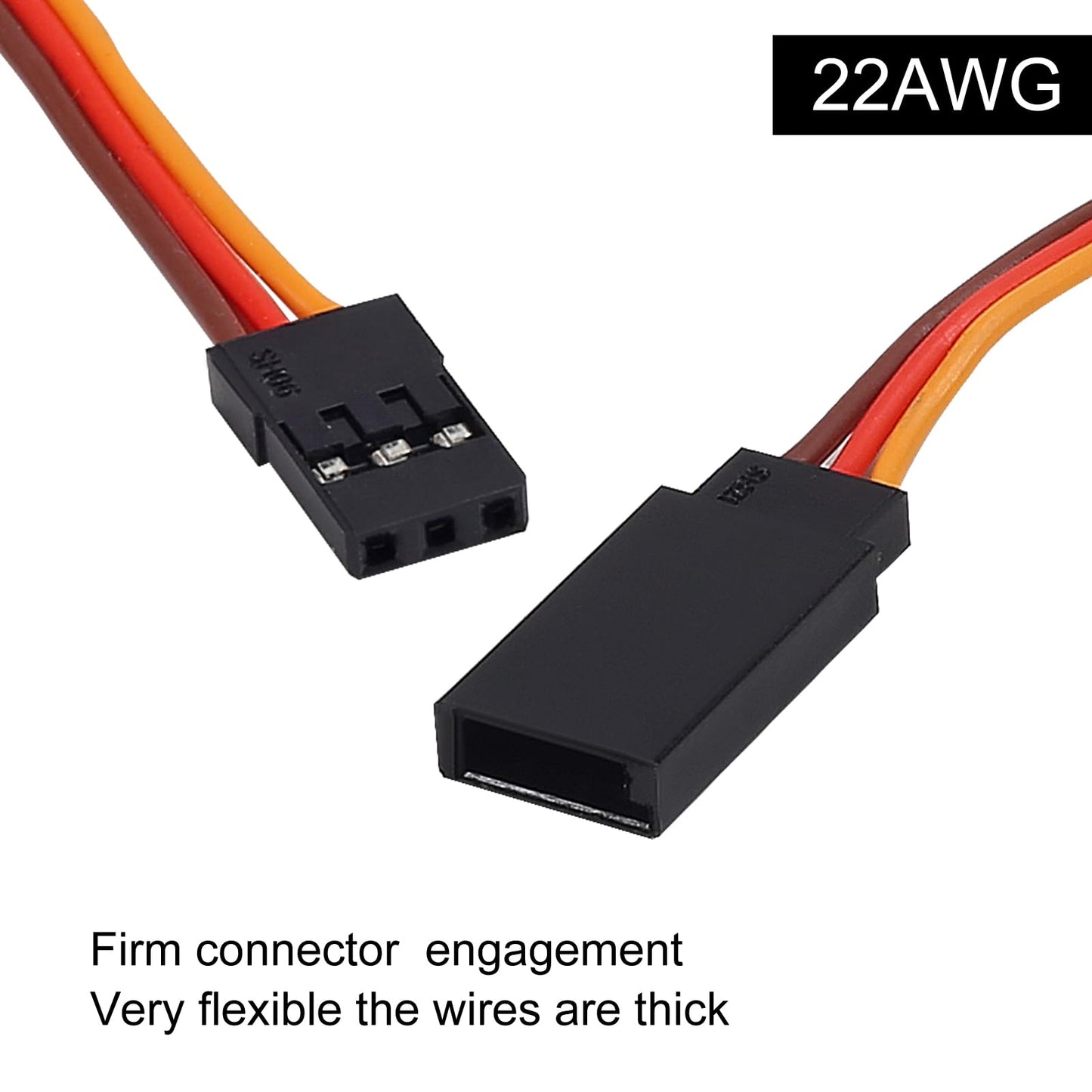 ACEIRMC 10pcs 3-Pin Servo Extension Cable Cord Female to Male Lead Wire Connector JR for RC Car Airplanes Remote Control (50cm)