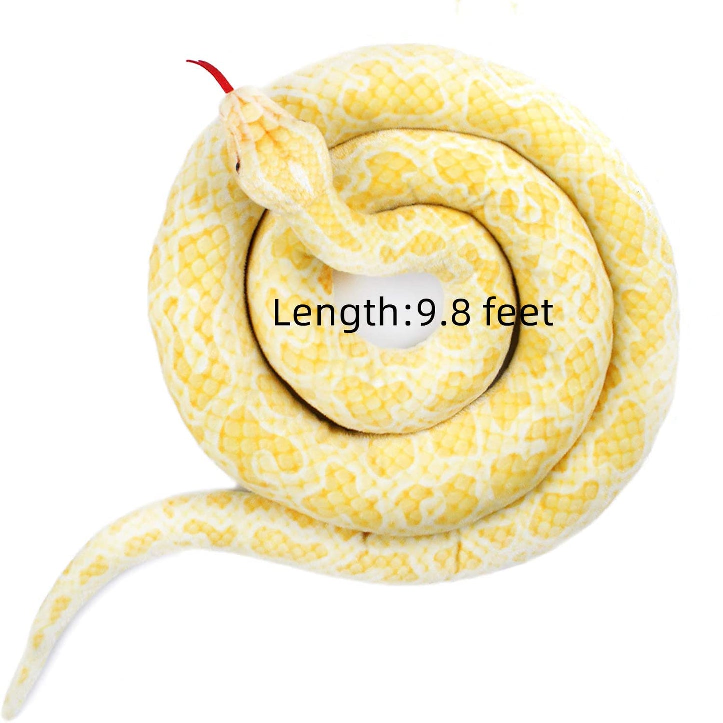 Xshelley Soft Plush Snake Stuffed Animal Toy, 120 Inch, Yellow, Polyester, Model XSHELLEY20221108