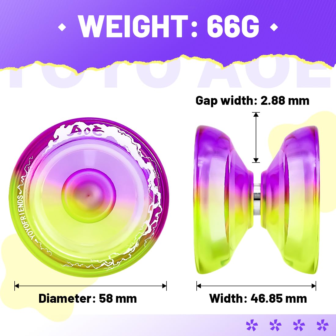 Aoe Dual Function Yoyo For Kids, Professional Responsive & Unresponsive Yoyo With 10 Strings, Case, Bearing Kits