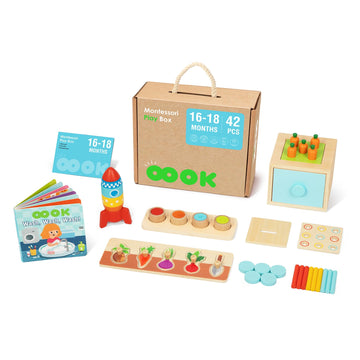 Oook Montessori Educational Toys For 1 Year Old, 6 In 1 Learning Toys Set For Toddlers Wooden Toy Present (3 In 1 Edutational Bo