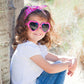 7 Pack Kids Toddler Heart Shape Sunglasses Party Favor Supplies For Girls Boys (Neon Colors)