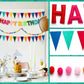 Pre-Strung Happy Birthday Banner, Felt Ball Garland HAPPY BIRTHDAY Garland, Rainbow Birthday Decorations Birthday Decor Party Pe