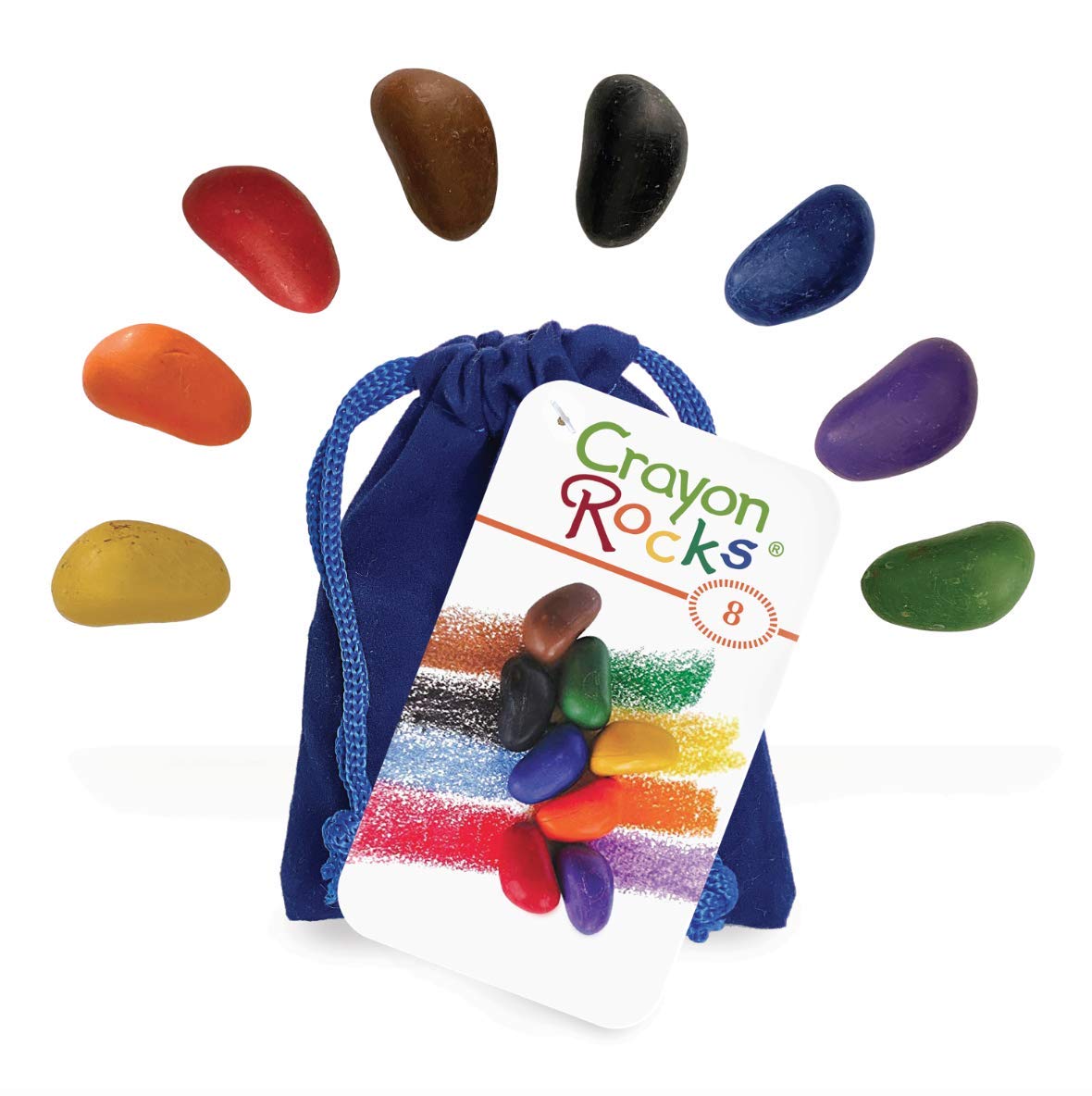 Crayon Rocks, Crayons in a Rock Shape, 8 Colors, Tripod Grip Made For Handwriting Development in Kids and Toddlers, Fun & Educat