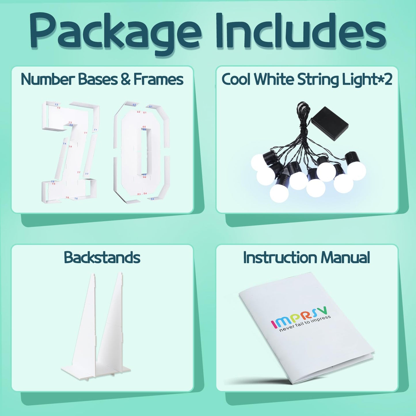 Imprsv Marquee Numbers Large 70Th-Birthday Decorations: 3Ft Light Up Number 70 Birthday Decoration For Women Men Seventy Year Ol