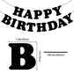 Black Happy Birthday Banner Sign Happy Birthday Bunting Banner Flag Garland For Kids Boys Baby Birthday Party Decorations Supplies