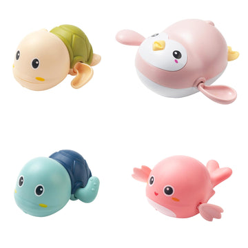 Baby Bath Toys For Toddlers 1-3, 4 Pack Floating Wind-Up Swimming Toys For 1-5 Year Old Kids Boy Girls, Bathroom Shower Water To